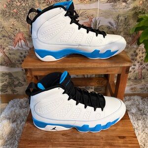 Jordan Sneakers Black and White with Blue Accents